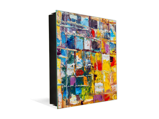 Wall Mount Key Box together with Decorative Dry Erase Board KN15 Art Series : Abstract art background