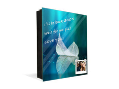 Decorative Key Box with Magnetic Glass Dry-Erase Board KN14 Nature series : Leaf on a mirror surface 2