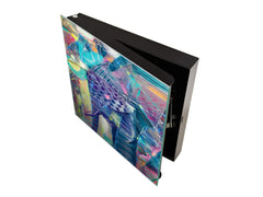 Wall Mount Key Box together with Decorative Dry Erase Board KN15 Art Series : Abstract Indian elephant