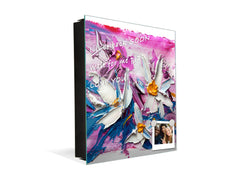Wall Mount Key Box together with Decorative Dry Erase Board KN15 Art Series : Bouquet of flowers