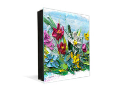 Wall Mount Key Box together with Decorative Dry Erase Board KN15 Art Series : Bouquet of flowers 2