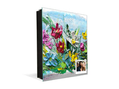 Wall Mount Key Box together with Decorative Dry Erase Board KN15 Art Series : Bouquet of flowers 2
