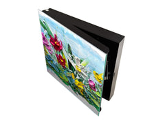 Wall Mount Key Box together with Decorative Dry Erase Board KN15 Art Series : Bouquet of flowers 2