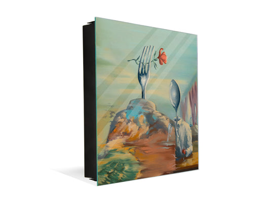 Armadietto moderno per chiavi con motivo a scelta K01 Linee concentriche