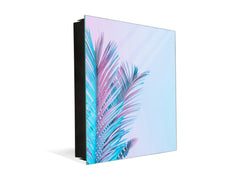 Decorative Key Box with Magnetic Glass Dry-Erase Board KN14 Nature series : Tropical leaves