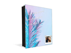 Decorative Key Box with Magnetic Glass Dry-Erase Board KN14 Nature series : Tropical leaves