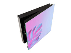 Decorative Key Box with Magnetic Glass Dry-Erase Board KN14 Nature series : Monstera deliciosa 1