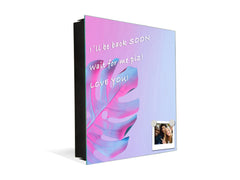 Decorative Key Box with Magnetic Glass Dry-Erase Board KN14 Nature series : Monstera deliciosa 1