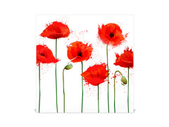 Decorative Key Box with Magnetic Glass Dry-Erase Board KN14 Nature series : Poppy seed flowers