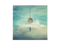 Decorative Key Box with Magnetic Glass Memo Board - Tempered Glass Wall Art - KN21 Abstract Concepts Series 1 : Importance of time