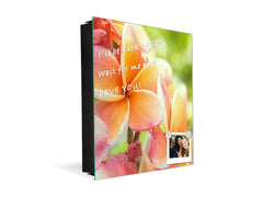 Decorative Key Box with Magnetic Glass Dry-Erase Board KN14 Nature series : Frangipani flower