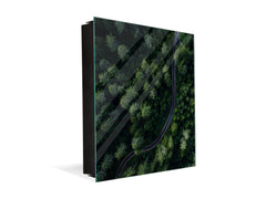 Wall Mounted Key Holder and Magnetic Dry-Erase Glass Board KN19 Miscellaneous Series : Forest road