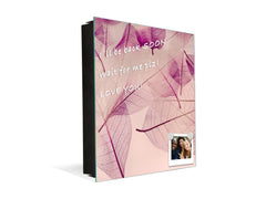 Decorative Key Box with Magnetic Glass Dry-Erase Board KN14 Nature series : Transparent purple leaves