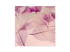 Decorative Key Box with Magnetic Glass Dry-Erase Board KN14 Nature series : Transparent purple leaves