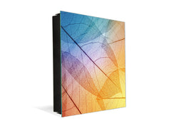Decorative Key Box with Magnetic Glass Dry-Erase Board KN14 Nature series : Colourful transparent leaves