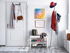 Decorative Key Box with Magnetic Glass Dry-Erase Board KN14 Nature series : Colourful transparent leaves