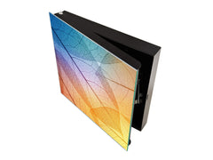 Decorative Key Box with Magnetic Glass Dry-Erase Board KN14 Nature series : Colourful transparent leaves