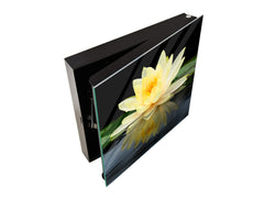 Decorative Key Box with Magnetic Glass Dry-Erase Board KN14 Nature series : Beautiful water lilly flower 2