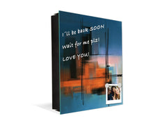 Key Cabinet with Glass Dry-Erase Board – Elegant Key Storage for Home, Office & Airbnb – Magnetic Glass Whiteboard & Key Holder – KN22 Modern Art Series : Blurry Landscape