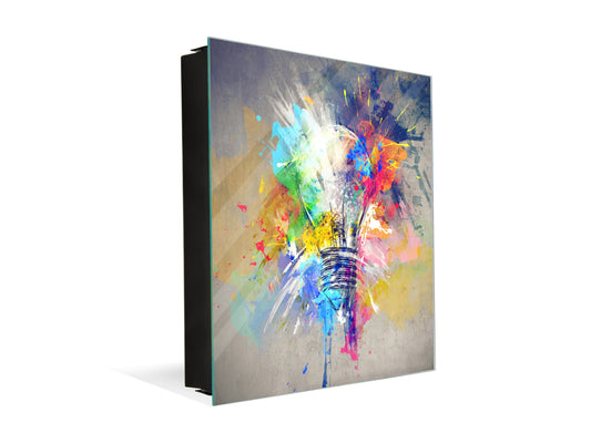 Wall-Mounted Key Storage and Decorative Dry-Erase Board Combo - KN20 Colorful Illustrations Series : Colours of Life