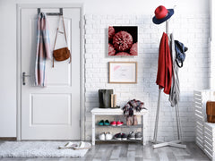 Decorative Key Box with Magnetic Glass Dry-Erase Board KN14 Nature series : Pink flower frame