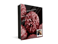 Decorative Key Box with Magnetic Glass Dry-Erase Board KN14 Nature series : Pink flower frame