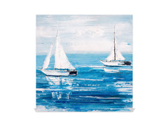 Decorative Key Box with Magnetic Glass Whiteboard – Stylish Home Organizer –Multi-Functional Key Cabinet with Glass Markerboard – Wall Organizer for Home & Office - KN23 Abstract Concepts Series 2 : Sailing Boats