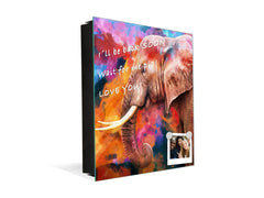 Decorative Key Organizer with Magnetic Surface Dry-Erase Board KN17 Animals Series : Colourful elephant