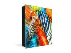 Decorative Key Organizer with Magnetic Surface Dry-Erase Board KN17 Animals Series : Colourful zebra