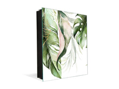 Decorative Key Box with Magnetic Glass Dry-Erase Board KN14 Nature series : Dark tropical nature