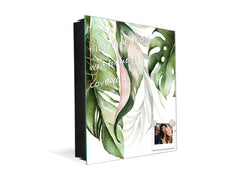 Decorative Key Box with Magnetic Glass Dry-Erase Board KN14 Nature series : Dark tropical nature