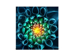 Decorative Key Box with Magnetic Glass Dry-Erase Board KN14 Nature series : Blue-green flower