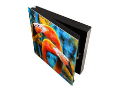 Decorative Key Organizer with Magnetic Surface Dry-Erase Board KN17 Animals Series : Colourful flamingos