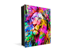 Decorative Key Organizer with Magnetic Surface Dry-Erase Board KN17 Animals Series : Colourful lion