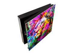Decorative Key Organizer with Magnetic Surface Dry-Erase Board KN17 Animals Series : Colourful lion