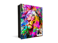 Decorative Key Organizer with Magnetic Surface Dry-Erase Board KN17 Animals Series : Colourful lion