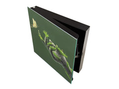 Decorative Key Box with Magnetic Glass Memo Board - Tempered Glass Wall Art - KN21 Abstract Concepts Series 1 : Freedom of Wilderness