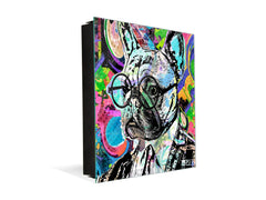Decorative Key Organizer with Magnetic Surface Dry-Erase Board KN17 Animals Series : Colourful bulldog