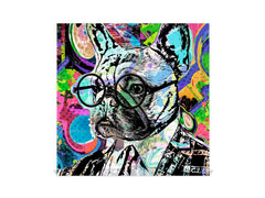 Decorative Key Organizer with Magnetic Surface Dry-Erase Board KN17 Animals Series : Colourful bulldog