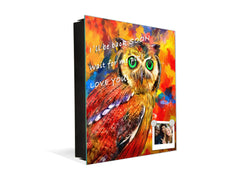 Decorative Key Organizer with Magnetic Surface Dry-Erase Board KN17 Animals Series : Colourful owl