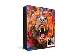 Decorative Key Organizer with Magnetic Surface Dry-Erase Board KN17 Animals Series : Colourful bear