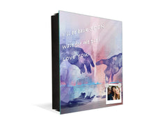 Decorative Key Box with Magnetic Glass Whiteboard – Stylish Home Organizer –Multi-Functional Key Cabinet with Glass Markerboard – Wall Organizer for Home & Office - KN23 Abstract Concepts Series 2 : Hands of Creation