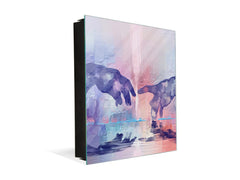 Decorative Key Box with Magnetic Glass Whiteboard – Stylish Home Organizer –Multi-Functional Key Cabinet with Glass Markerboard – Wall Organizer for Home & Office - KN23 Abstract Concepts Series 2 : Hands of Creation