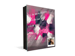 Decorative Key Box with Magnetic Glass Whiteboard – Stylish Home Organizer –Multi-Functional Key Cabinet with Glass Markerboard – Wall Organizer for Home & Office - KN23 Abstract Concepts Series 2 : Modern Disarray