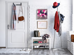 Decorative Key Box with Magnetic Glass Whiteboard – Stylish Home Organizer –Multi-Functional Key Cabinet with Glass Markerboard – Wall Organizer for Home & Office - KN23 Abstract Concepts Series 2 : Modern Disarray