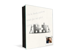 Decorative Key Box with Magnetic Glass Memo Board - Tempered Glass Wall Art - KN21 Abstract Concepts Series 1 : Teamwork Puzzles