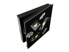 Key Cabinet with Glass Dry-Erase Board – Elegant Key Storage for Home, Office & Airbnb – Magnetic Glass Whiteboard & Key Holder – KN22 Modern Art Series : Night at the Casino 2