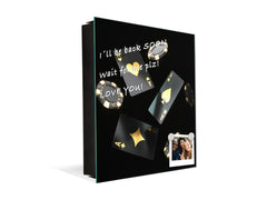 Key Cabinet with Glass Dry-Erase Board – Elegant Key Storage for Home, Office & Airbnb – Magnetic Glass Whiteboard & Key Holder – KN22 Modern Art Series : Night at the Casino 2