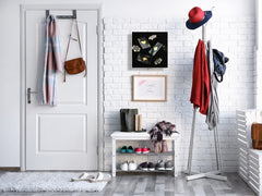 Key Cabinet with Glass Dry-Erase Board – Elegant Key Storage for Home, Office & Airbnb – Magnetic Glass Whiteboard & Key Holder – KN22 Modern Art Series : Night at the Casino 2