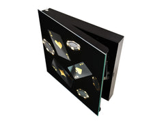 Key Cabinet with Glass Dry-Erase Board – Elegant Key Storage for Home, Office & Airbnb – Magnetic Glass Whiteboard & Key Holder – KN22 Modern Art Series : Night at the Casino 2